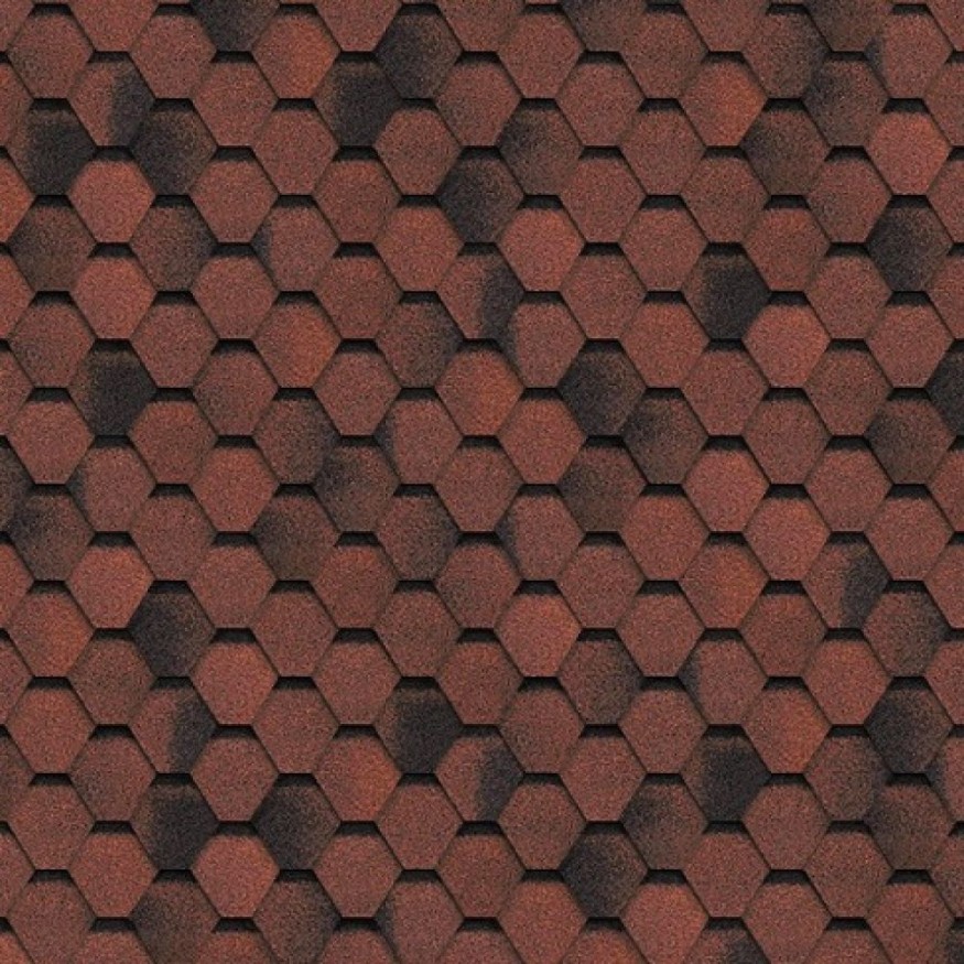 Гибкая черепица Shinglas, Финляндия, Соната, Красный цвет купить в Краснодаре