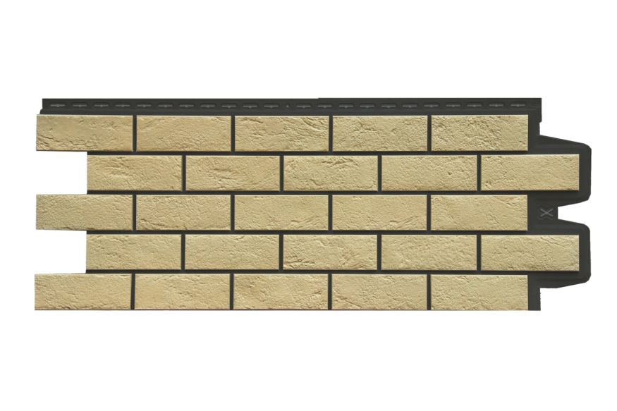 Фасадная панель Grand Line, Состаренный кирпич Design Plus, Ваниль (Черный шов) купить в Краснодаре