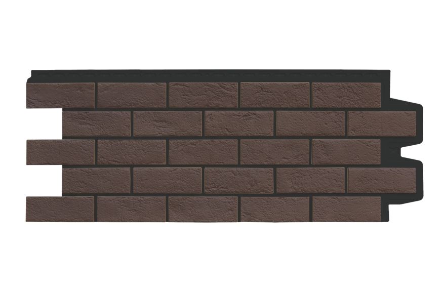 Фасадная панель Grand Line, Состаренный кирпич Design Plus, Каштан (Черный шов) купить в Краснодаре