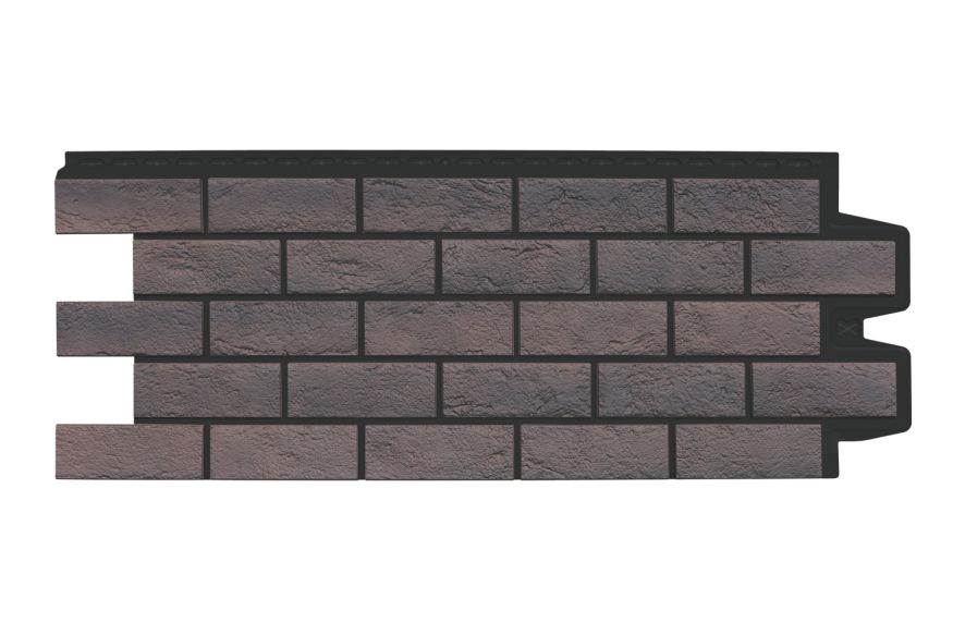Фасадная панель Grand Line, Состаренный кирпич Design Plus, Кофе (Черный шов) купить в Краснодаре