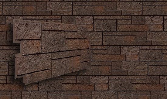 Фасадная панель VOX Sandstone (Сандстоун) в темно-коричневом цвете купить в Краснодаре