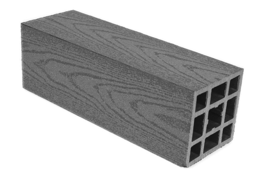 Гладкий столб ДПК АЙ-ТЕХПЛАСТ серого цвета купить в Краснодаре