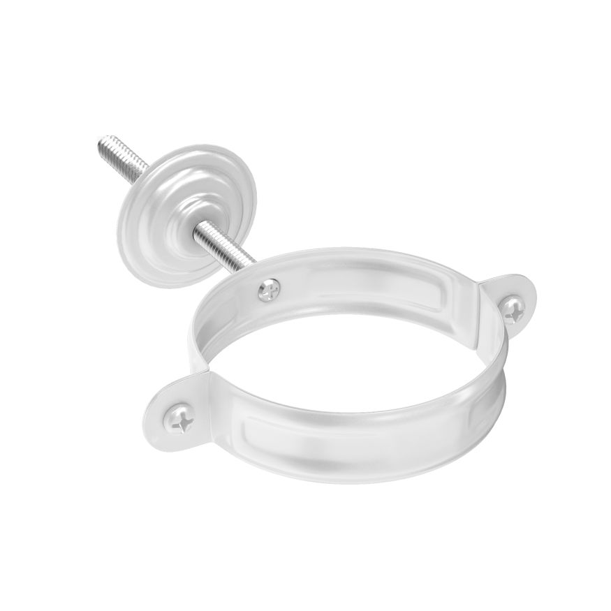 Хомут с комплектом крепления Aquasystem, RAL 9003 Белый 125/90 купить в Краснодаре