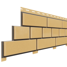 Фасадная панель Доломит, Прокрашенный кирпич, Желтый цвет.