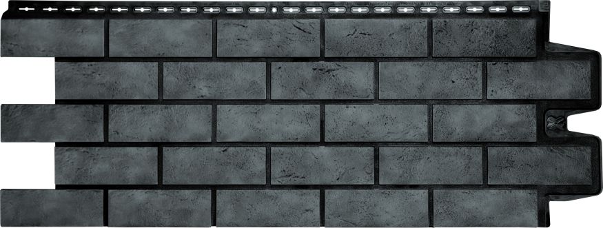 Фасадная панель Grand Line, Состаренный кирпич Design Plus, Антрацит с черным швом купить в Краснодаре