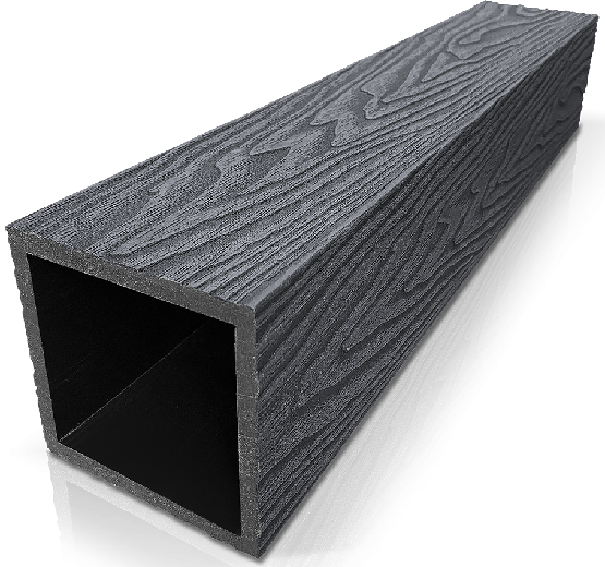 Столб ДПК 3D GardenParkett с текстурой дерева в цвете Графит купить в Краснодаре