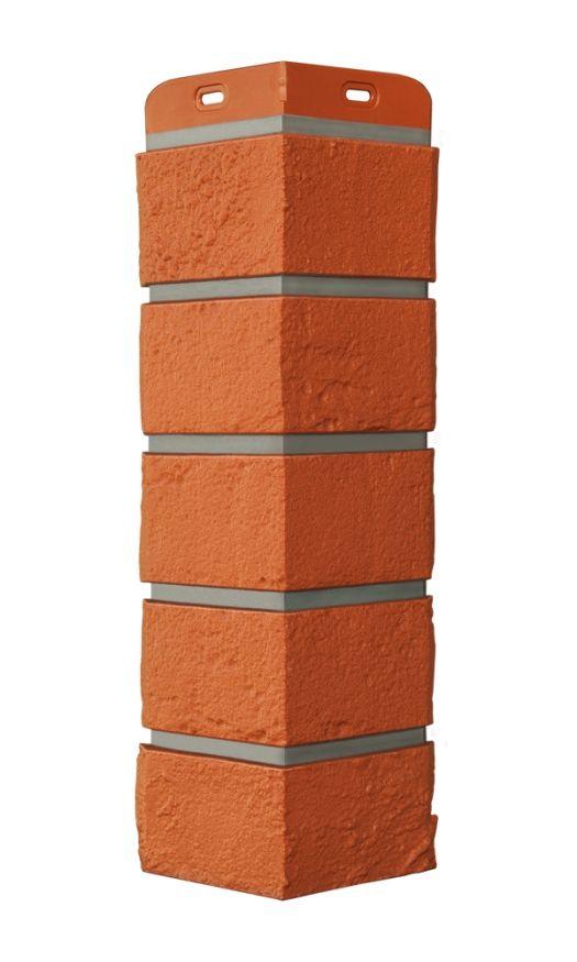 Угол наружный Grand Line, Состаренный кирпич Design, Терракотовый, шов RAL 7006 купить в Краснодаре