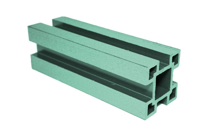 Столб ДПК АЙ-ТЕХПЛАСТ с пазами зеленого цвета купить в Краснодаре