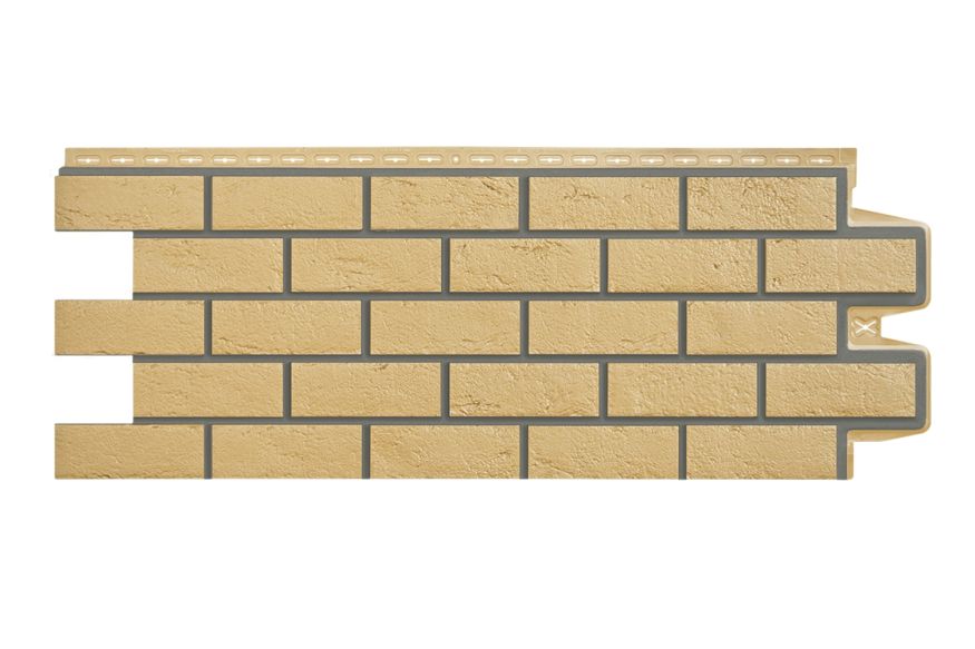 Фасадная панель Grand Line, Состаренный кирпич Design, Песочный, шов RAL 7006  купить в Краснодаре