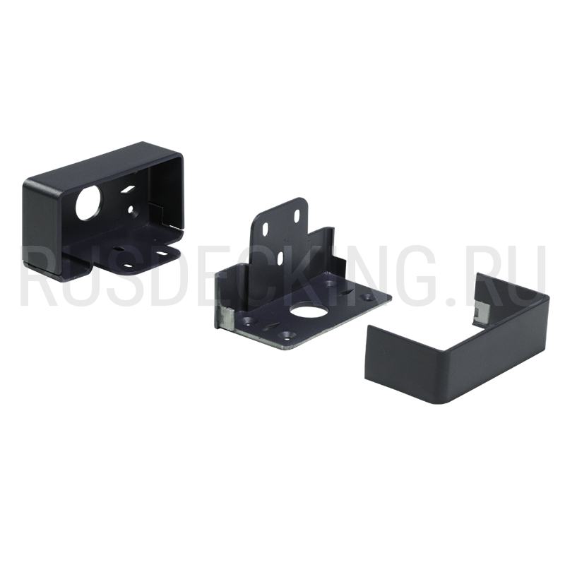 Комплект крепления перил прямое RusDecking Unodeck Графит купить в Краснодаре