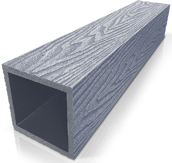 Столб ДПК 3D GardenParkett с древесной текстурой Серого цвета купить в Краснодаре
