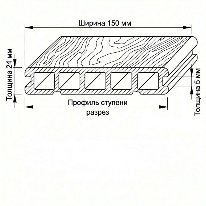 Террасная доска ДПК GardenParkett Патио, Венге купить в Краснодаре