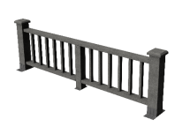 Декоративное ограждение из ДПК GRINDERDECO Троя, цвет серый базальт