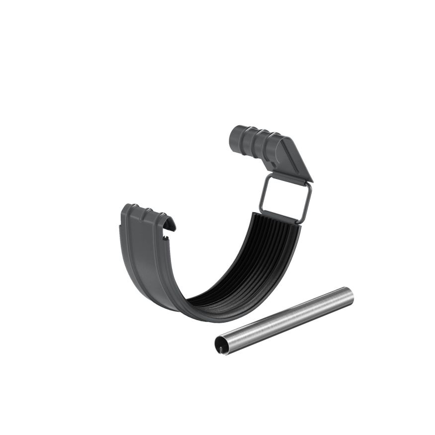 Соединитель водосточного желоба с резиновым уплотнителем Aquasystem, RAL 7024, тёмно-серый, 125/90 купить в Краснодаре