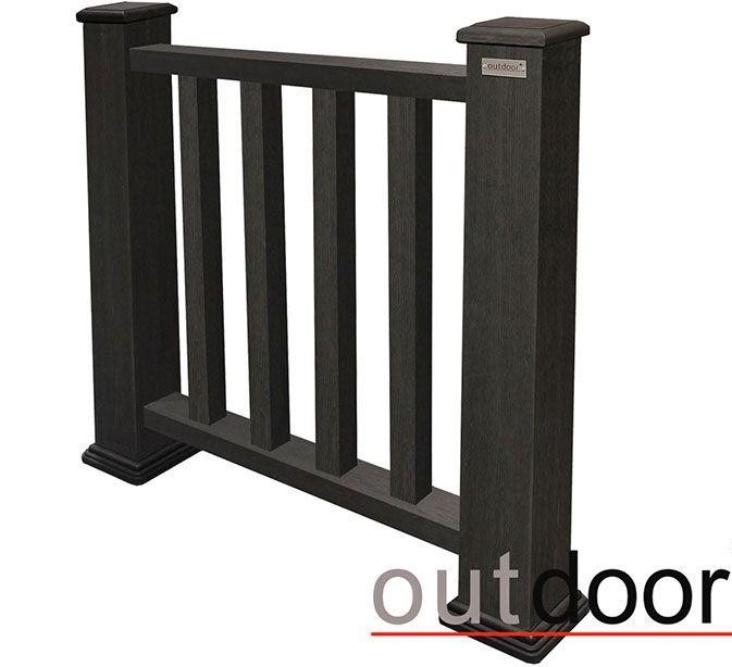 Ограждение из ДПК Outdoor Classic 3D STORM черного цвета купить в Краснодаре