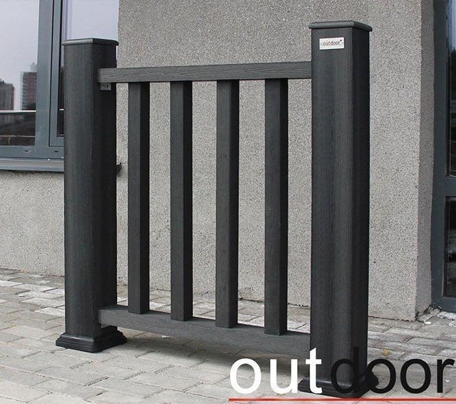 Ограждение из ДПК Outdoor Classic 3D STORM черного цвета купить в Краснодаре