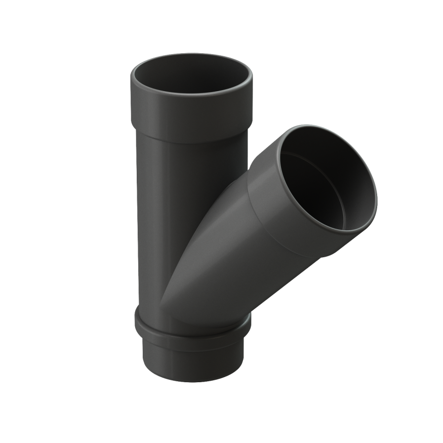 Тройник 45˚ для водостока Docke Lux, Графит купить в Краснодаре