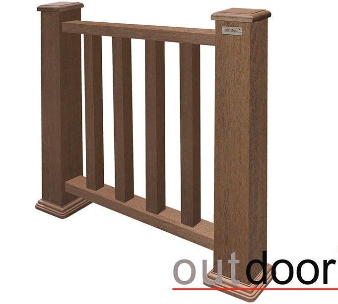 Ограждение из ДПК Outdoor Classic 3D STORM в коричневом миксе. купить в Краснодаре