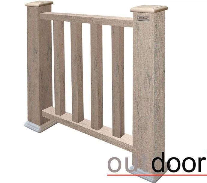 Ограждение из ДПК Outdoor Классик 3D STORM в сером миксе купить в Краснодаре
