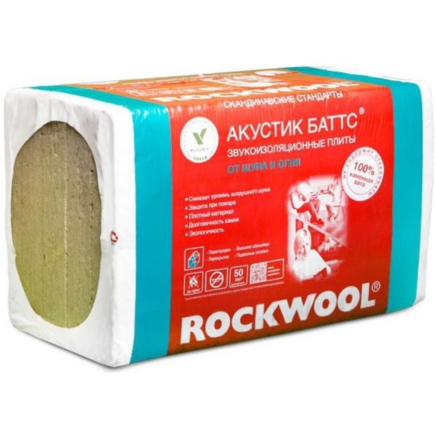 Утеплитель Акустик Баттс 50X600X1000 Rockwool купить в Краснодаре