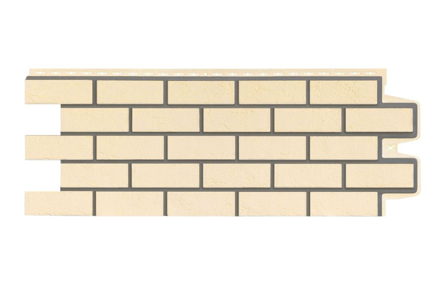 Фасадная панель Grand Line, Состаренный кирпич Design, Бежевый, шов RAL 7006 купить в Краснодаре