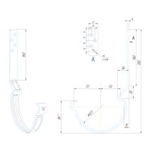Крюк длинный усиленный модернизированный с комплектом крепления Aquasystem, PU MATT, RAL 9003 Белый 150/100