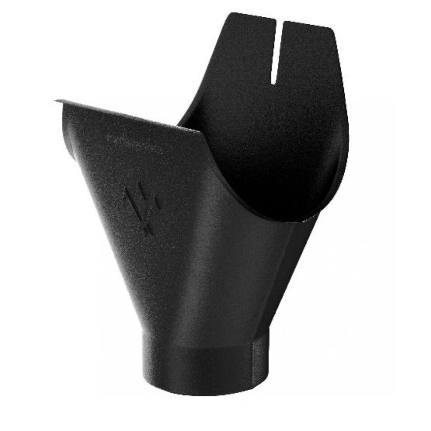 Воронка желоба Aquasystem, цвет RAL 9005 Черный, размер 125/90. купить в Краснодаре