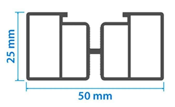 Алюминиевая несущая лага KRONEX 50x25x3000 мм купить в Краснодаре