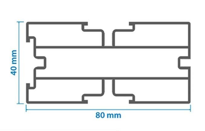 Алюминиевая лага KRONEX 80x40x3000 мм конструктивная купить в Краснодаре