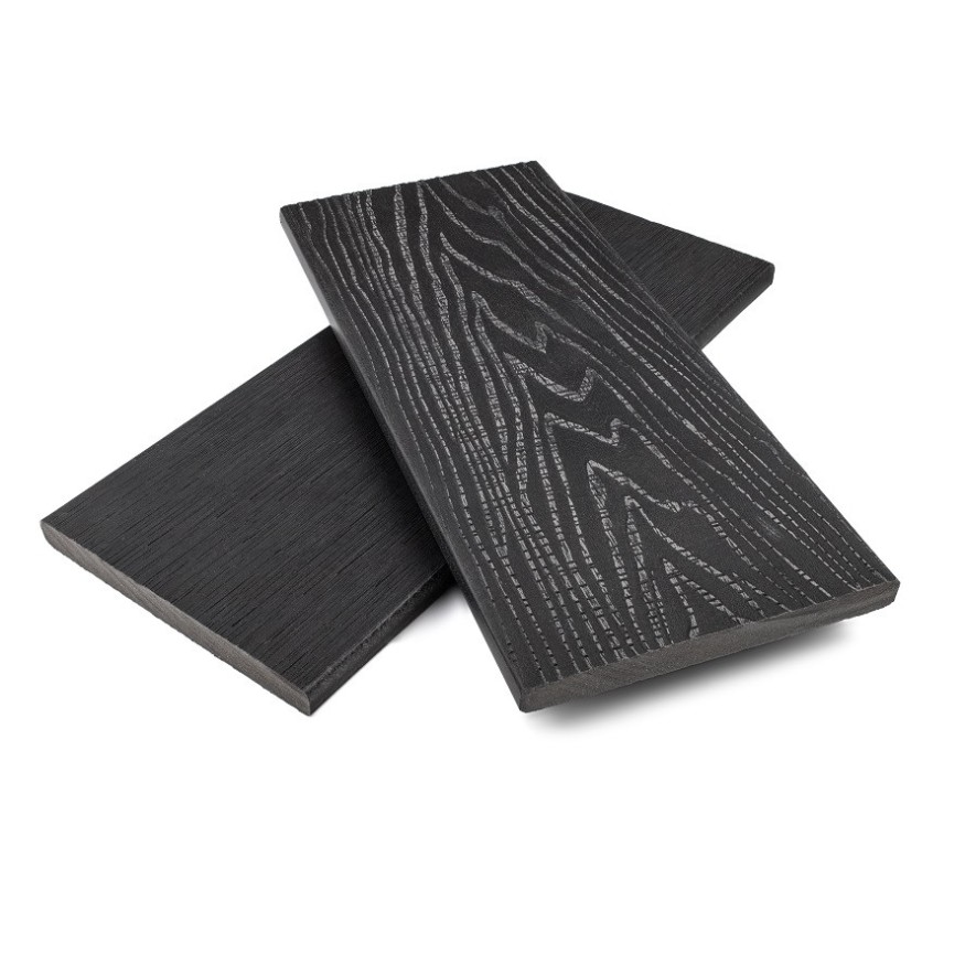 Заборная доска ДПК NanoWood Nature 3D Антрацит, полнотелая купить в Краснодаре