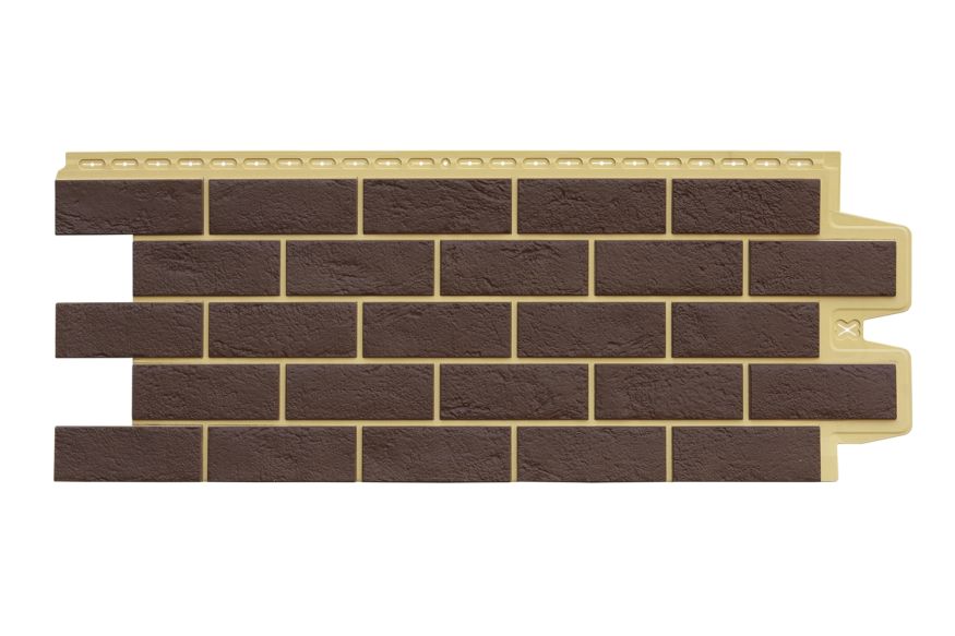 Фасадная панель Grand Line, Состаренный кирпич Design Plus, Каштан (Песочный шов) купить в Краснодаре