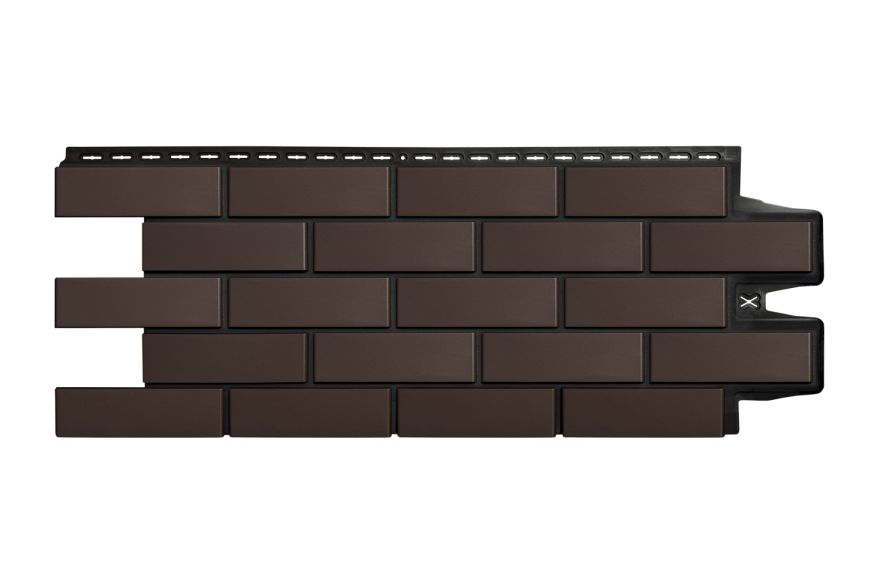 Фасадные панели Grand Line, Клинкерный кирпич Design, Шоколадный, шов RAL 9005  купить в Краснодаре