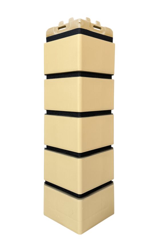 Угол наружный Grand Line, Клинкерный кирпич Design, Песочный, шов RAL 9005  купить в Краснодаре