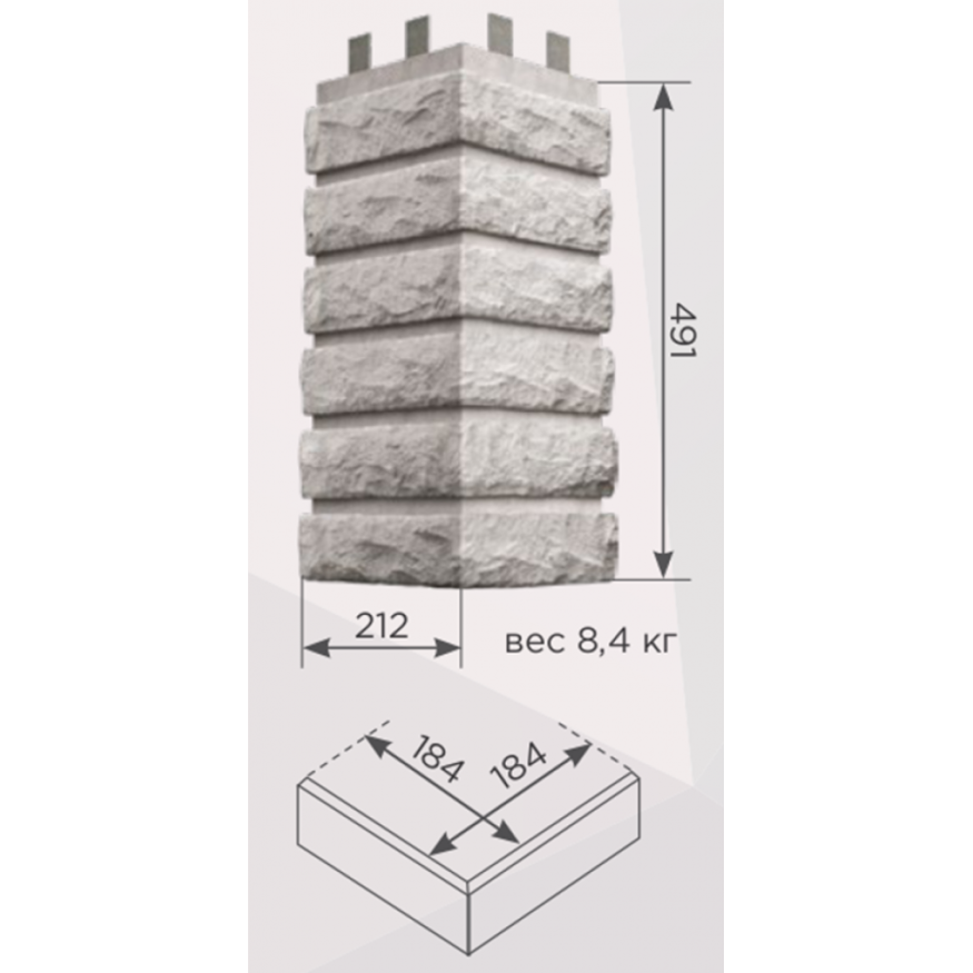 Угол накладной КАНЬОН Сколотый Кирпич купить в Краснодаре
