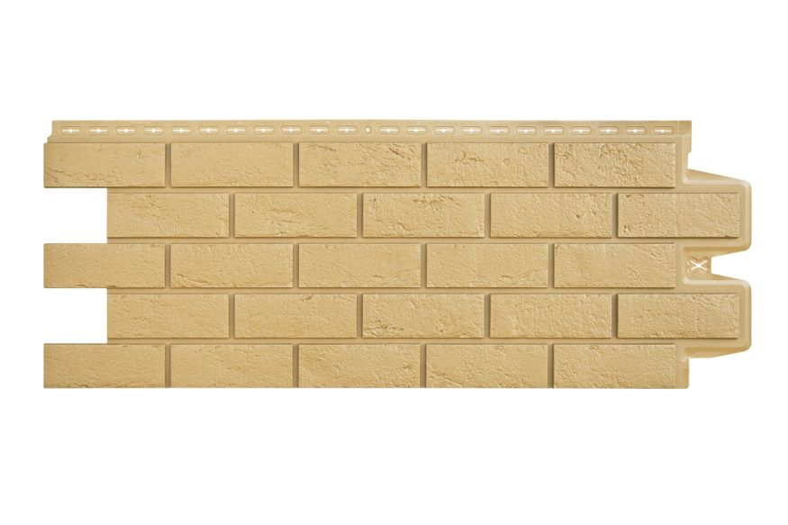 Фасадная панель Grand Line, Состаренный кирпич Classic, Песочный купить в Краснодаре