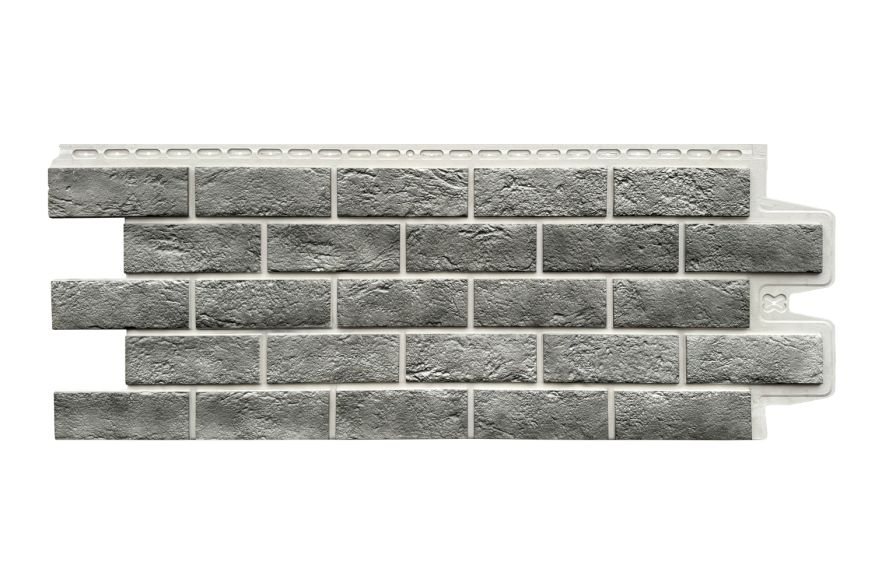 Фасадная панель Grand Line, Состаренный кирпич Design Plus, Гранит (Белый шов) купить в Краснодаре