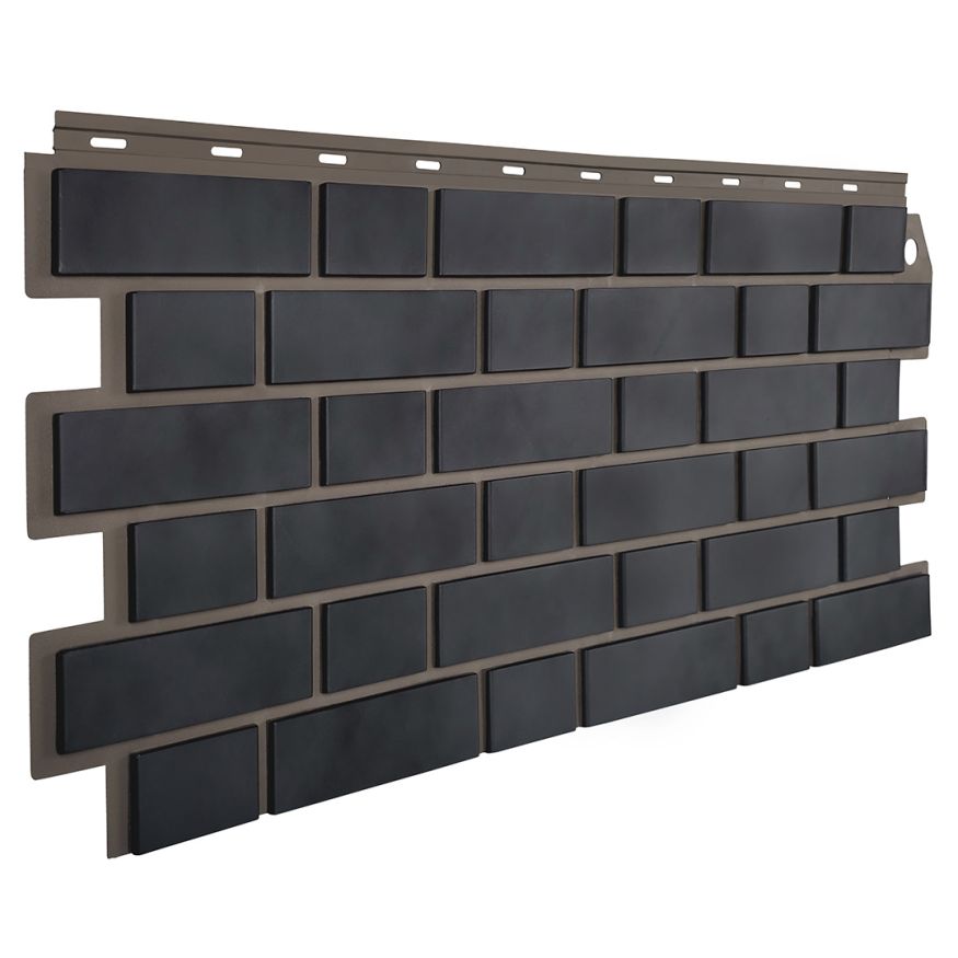 Фасадная панель FineBer, Кирпич облицовочный 3D, Мокрый асфальт купить в Краснодаре