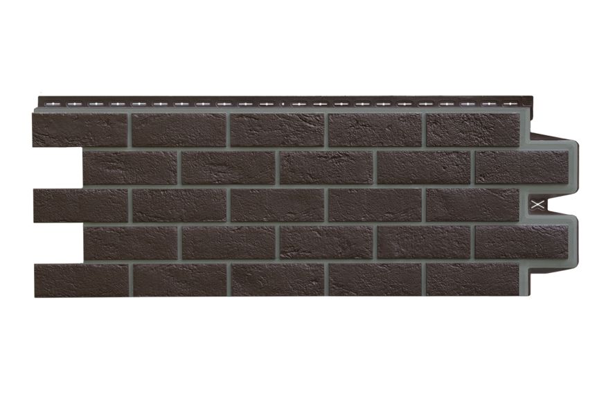 Фасадная панель Grand Line, Состаренный кирпич Design, Шоколадный, шов RAL 7006  купить в Краснодаре