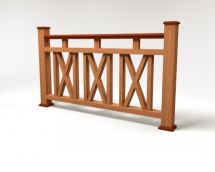 Ограждение из древесно-полимерного композита FG3 терракотового цвета.