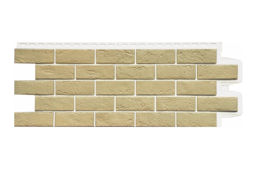 Фасадная панель Grand Line, Состаренный кирпич Design Plus, Ваниль (Белый шов) купить в Краснодаре