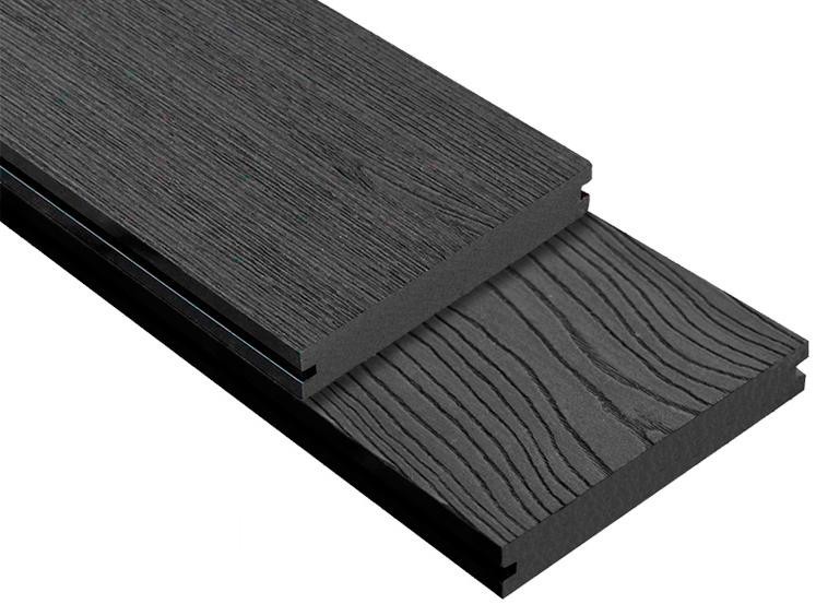 Террасная доска DPK Outdoor 3D полнотелая STORM/OCEAN BLACK черного цвета купить в Краснодаре