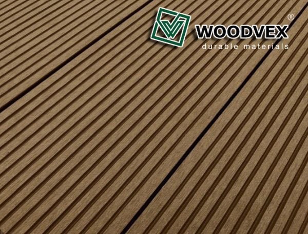 Террасная доска WOODVEX Select из ДПК темно-коричневого цвета купить в Краснодаре