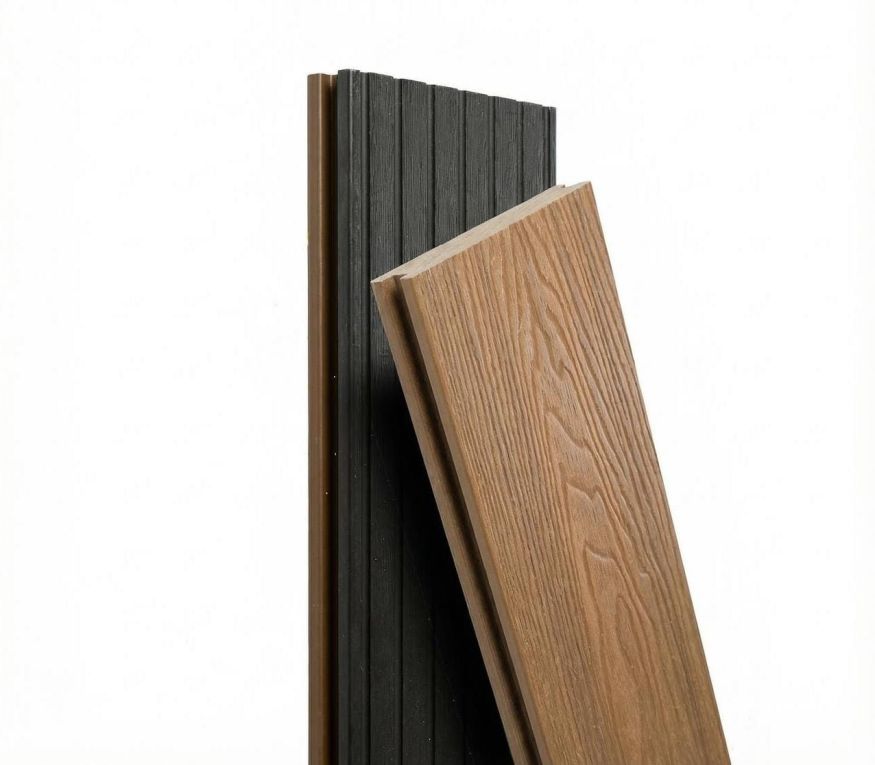 Террасная доска Экодекинг Скай коэкструзия полнотелая, Тик купить в Краснодаре