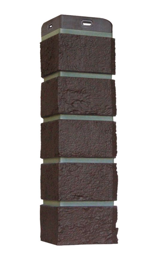 Угол наружный Grand Line, Состаренный кирпич Design, Шоколадный, шов RAL 7006  купить в Краснодаре